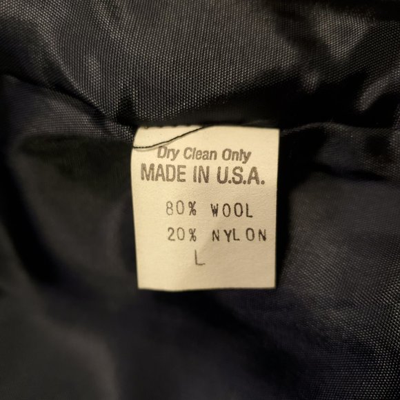 Ivy Koral Vintage Navy Blue Wool Trench Coat Women's Size Large - Picture 10 of 10